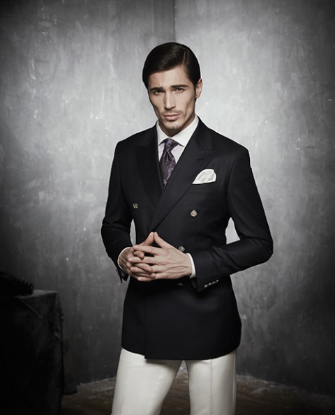 Double button Wedding Tuxedo (light black) 